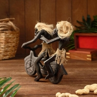 Сувенир &laquo;Аборигены парочка на мотоцикле&raquo;, 7&times;15&times;17 см, дерево