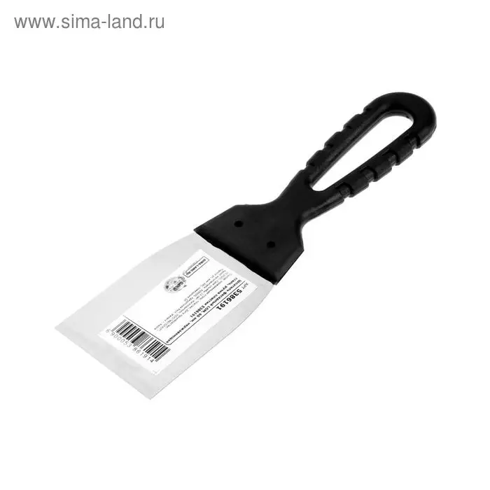 Шпатель фасадный ЛОМ, 60 мм, нержавеющая сталь, пластиковая рукоятка