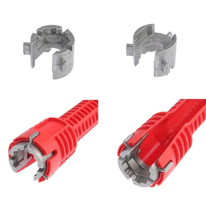 Ключ сантехнический 6 в 1 ТУНДРА, вставка 21-23-27 мм, корпус 28 и 52 мм, 250 мм