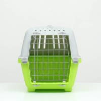 Переноска для животных пластиковая 47 х 30 х 35 см, вес до 9 кг, зелёная