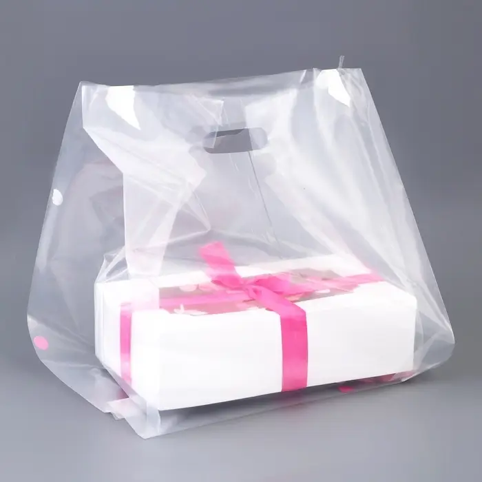 Пакет квадратный полиэтиленовый с вырубной ручкой, упаковка, прозрачный, 30х43+28см &plusmn; 5% 60 мкм