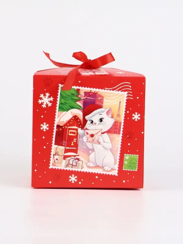Коробка складная "Новогодняя почта", Кошка Мари , 12 х 12 х 12 см