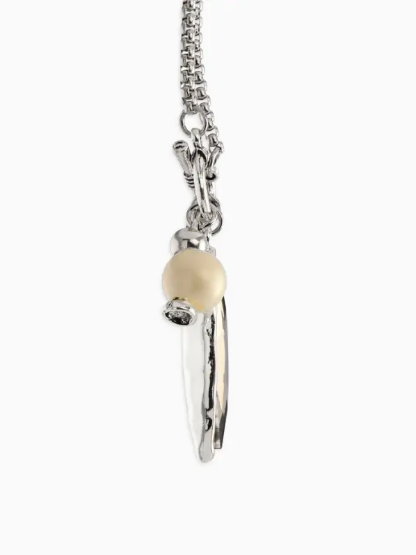 Кулон на цепочке "Стиль" эллипс, цвет серый в серебре