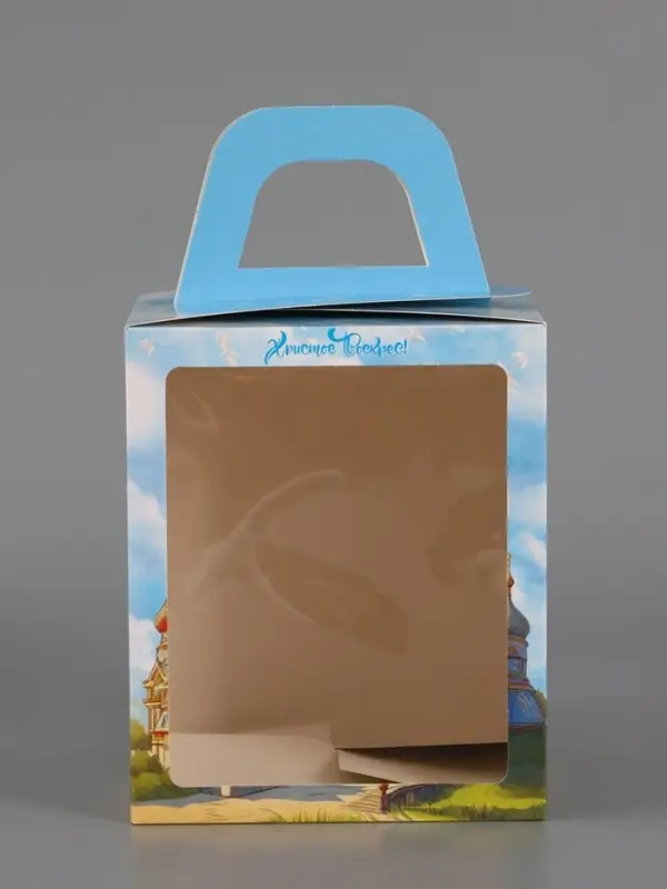 Пасхальная коробочка с окном "Русский Храм" 15 х 15 х 18 см