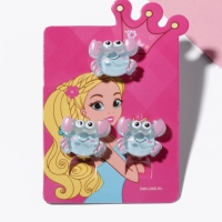 Набор детский "Выбражулька" 2 предмета: клипсы, кольцо, краб, цвет голубо-розовый Набор детский "Выбражулька" 2 предмета: клипсы, кольцо, краб, цвет голубо-розовый