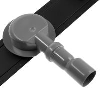 Трап ZEIN engr, c флaнцeм свободного вращ 360&deg;, 7*50 см, d=40/50 мм, нерж сталь, черный