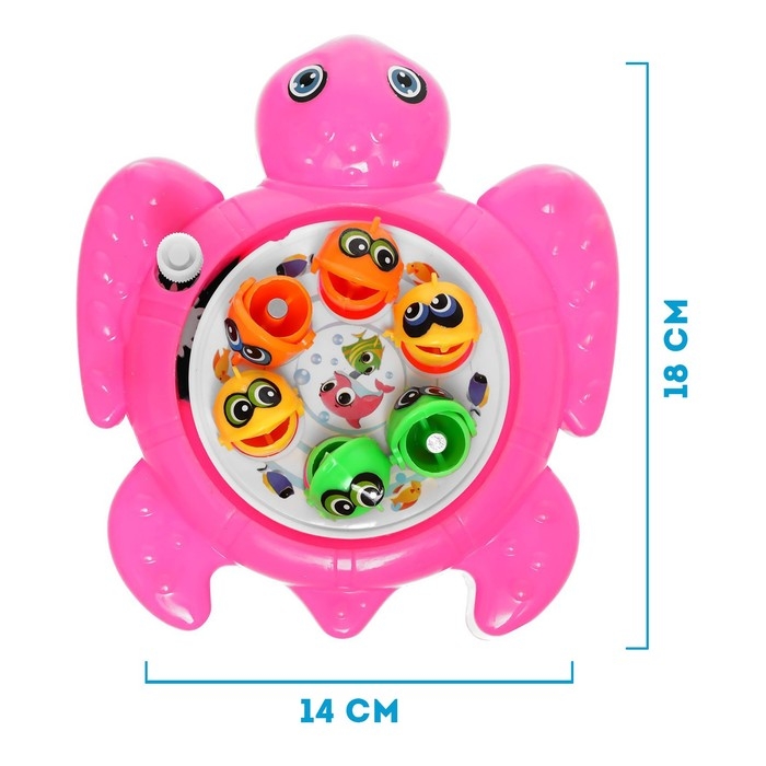 Рыбалка заводная «Черепашка», 6 рыбок, 1 удочка, МИКС Рыбалка заводная «Черепашка», 6 рыбок, 1 удочка, МИКС