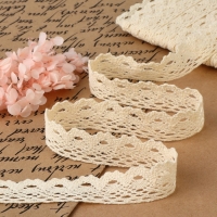 Кружево вязаное, 25 мм &times; 15 &plusmn; 1 м, цвет бежевый