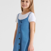 Сарафан для девочки MINAKU: Jeans collection, цвет голубой, рост 134 см Сарафан для девочки MINAKU: Jeans collection, цвет голубой, рост 134 см