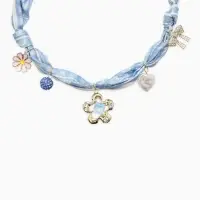 Колье-чокер на платке "Стиль". цвет голубой с золотом