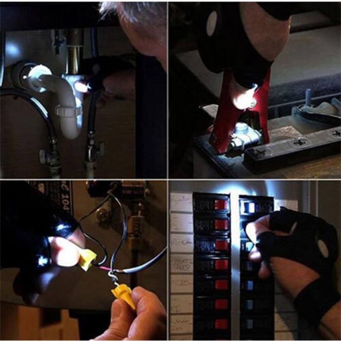 Фонарь-перчатка рабочий, пара, 4 х CR2016, 36 х 13.5 см