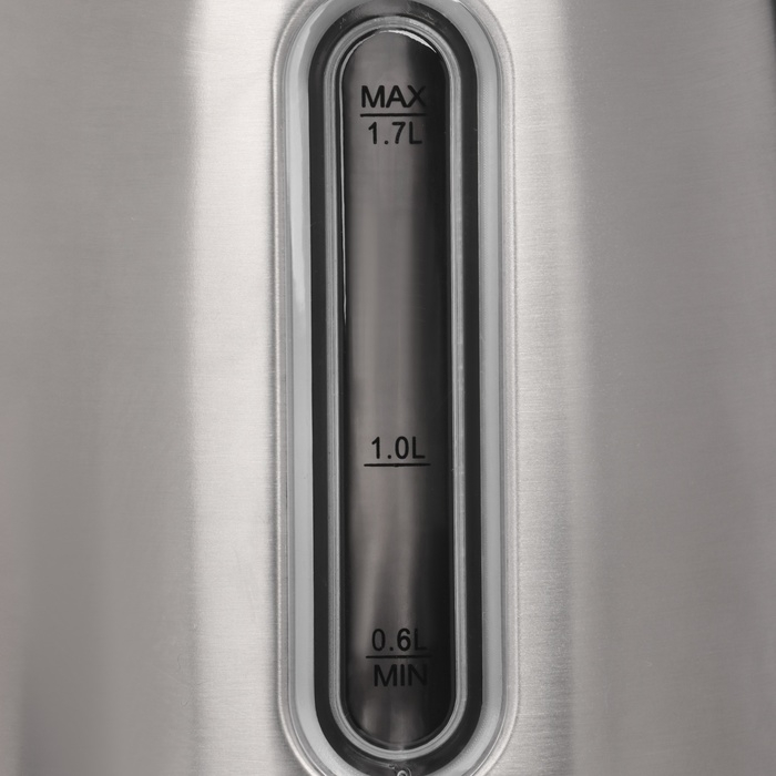 Чайник электрический Energy E-252, металл, 1.7 л, 2200 Вт, серебристый