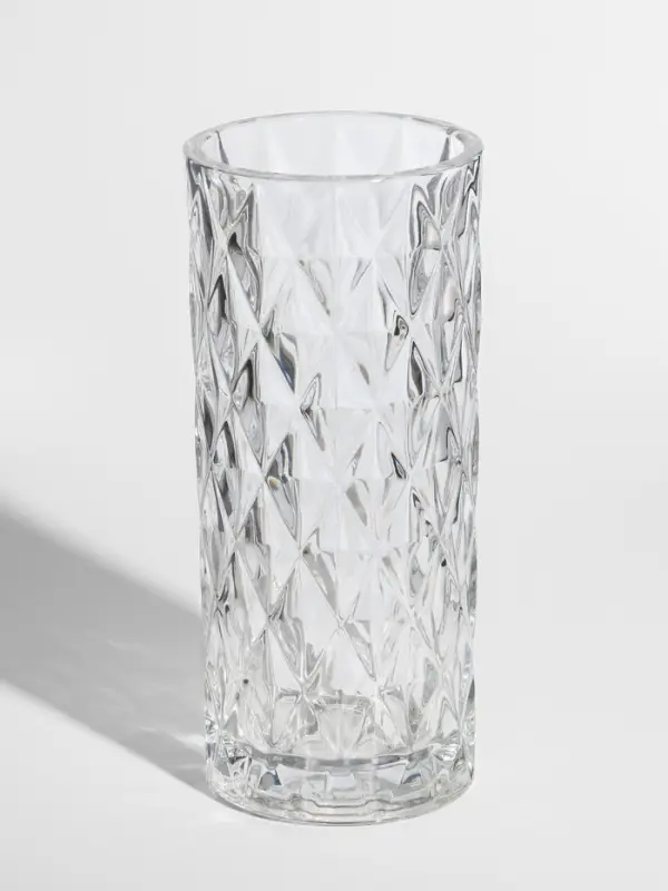 Ваза стекло настольная "Шерри" ромбы, 24,5х10,5 см, прозрачный