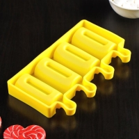 Форма для мороженого &laquo;Сицилия&raquo;, силикон, 19,5&times;11 см, 4 ячейки (6,8&times;3,5 см), цвет МИКС