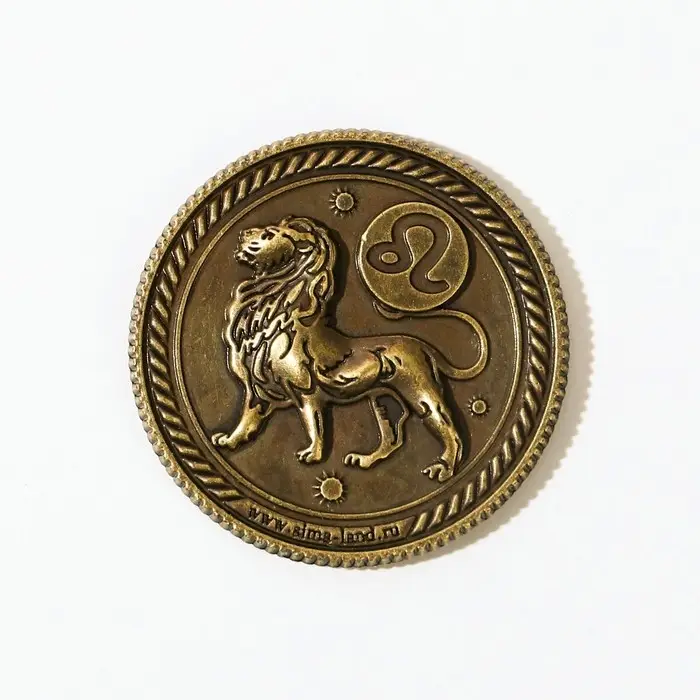 Монета сувенир знак зодиака &laquo;Лев&raquo;, d=2,5 см.