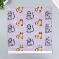 Бумага для скрапбукинга двусторонняя "Котики" плотность 180 гр 30,5х32 см