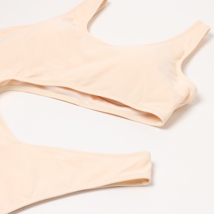 Купальник женский слитный однотонный MINAKU цвет молочный, размер 48