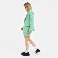 Пиджак женский двубортный MIST р. 46, зелёный/белый