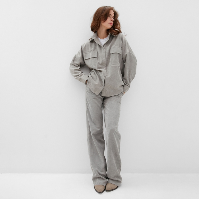 Блузка женская MINAKU: Velvet collection цвет светло-серый, р-р 50 Блузка женская MINAKU: Velvet collection цвет светло-серый, р-р 50