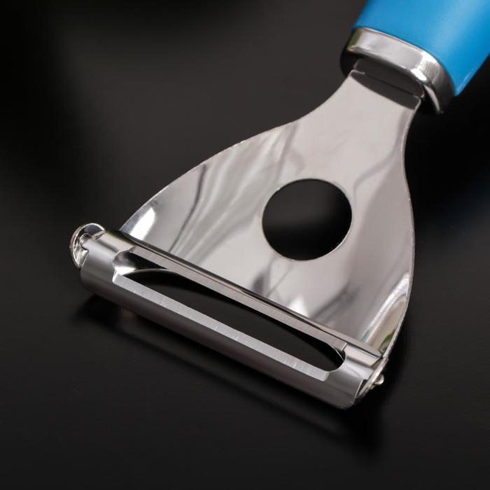 Овощечистка Доляна Blade, 18 см, ручка soft-touch, цвет синий