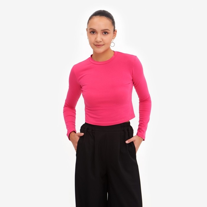 Лонгслив женский MINAKU: Basic line цвет фуксия, р-р 44