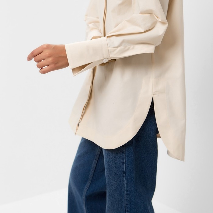 Рубашка женская MINAKU: Casual Collection цвет молочный, р-р 48 Рубашка женская MINAKU: Casual Collection цвет молочный, р-р 48