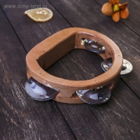 Сувенирный музыкальный инструмент "Тамбурин" дерево 3x16x12 см