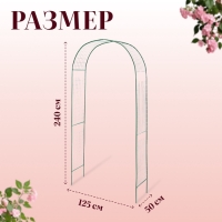 Арка садовая, разборная, 230 &times; 125 &times; 50 см, металл, зелёная, &laquo;Сетка&raquo;, Greengo