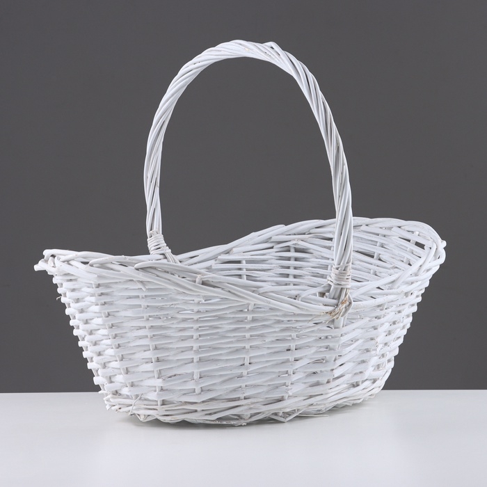 Набор корзин, 3 шт, 50x37xH16/40 см, 41x31x13/34 см, 34x24x12/29 см, белый, лоза Набор корзин, 3 шт, 50x37xH16/40 см, 41x31x13/34 см, 34x24x12/29 см, белый, лоза