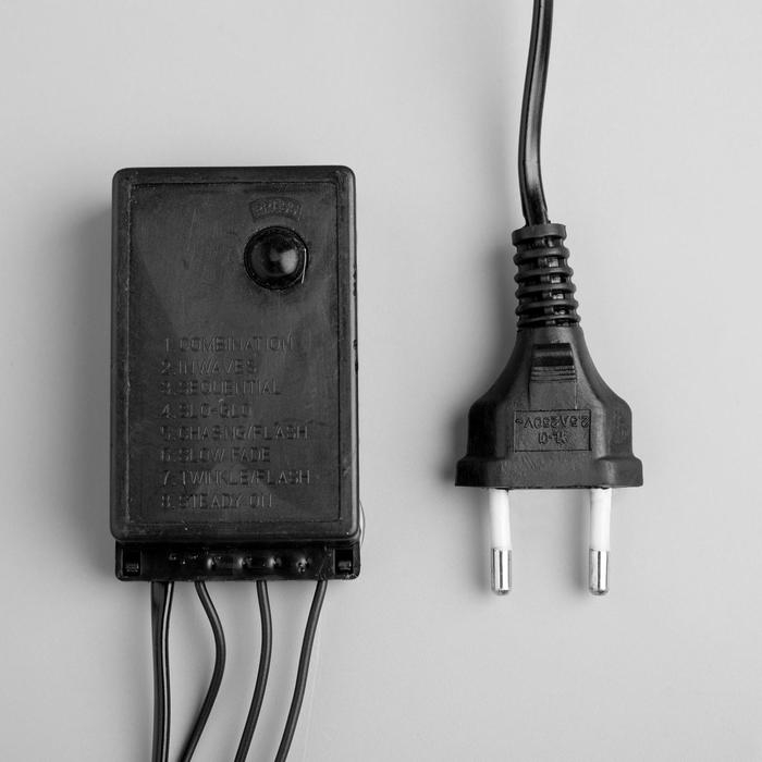 Гирлянда «Нить» 10 м, IP44, тёмная нить, 100 LED, свечение белое, 8 режимов, 220 В Гирлянда «Нить» 10 м, IP44, тёмная нить, 100 LED, свечение белое, 8 режимов, 220 В