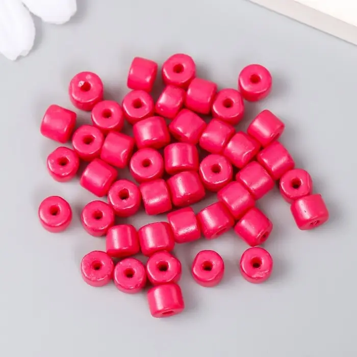 Бусины для творчества пластик цилиндр "Фуксия" МИКС  набор 20 гр 0,6х0,6х0,5 см