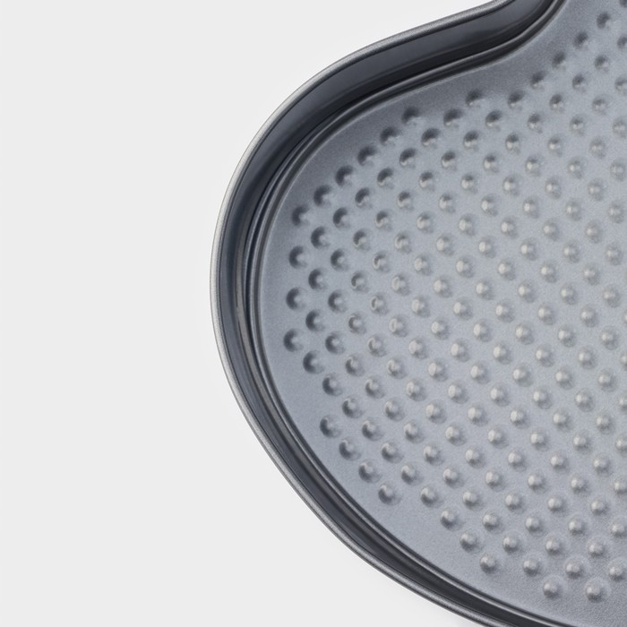 Форма для выпечки Доляна &laquo;Элин. Сердце&raquo;, 28,5&times;25,5&times;6,6 см, съёмное дно, антипригарное покрытие, цвет чёрный