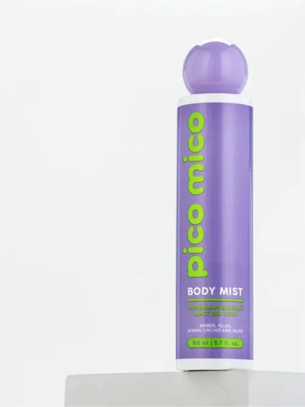 PICO MICO Мист для тела, 168 мл, аромат амбра, слива, жасминовая орхидея и мускус