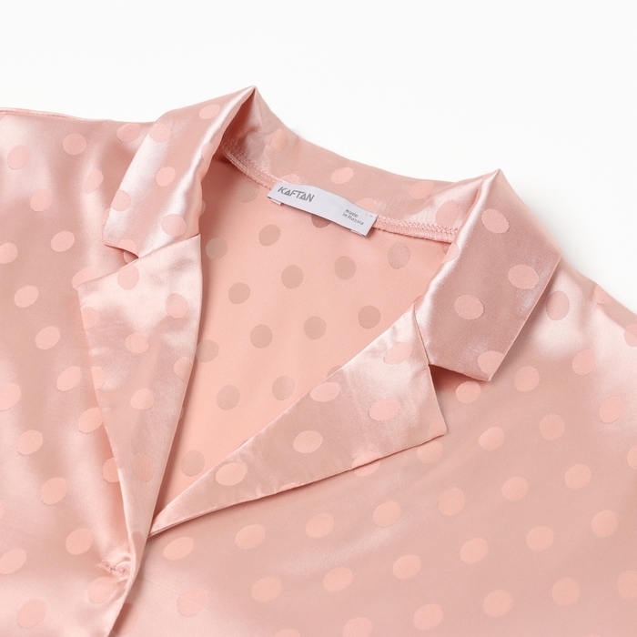 Пижама женская (рубашка и брюки) KAFTAN Пижама женская (рубашка и брюки) KAFTAN "Горох" цвет розовый, размер 44-46