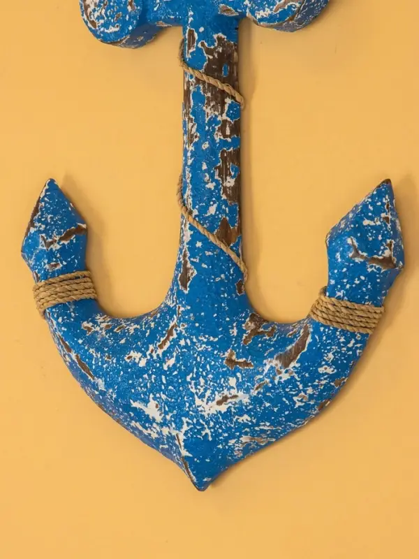 Декор интерьерный "Якорь" дерево 23х2х40 см, цв. ярко-синий