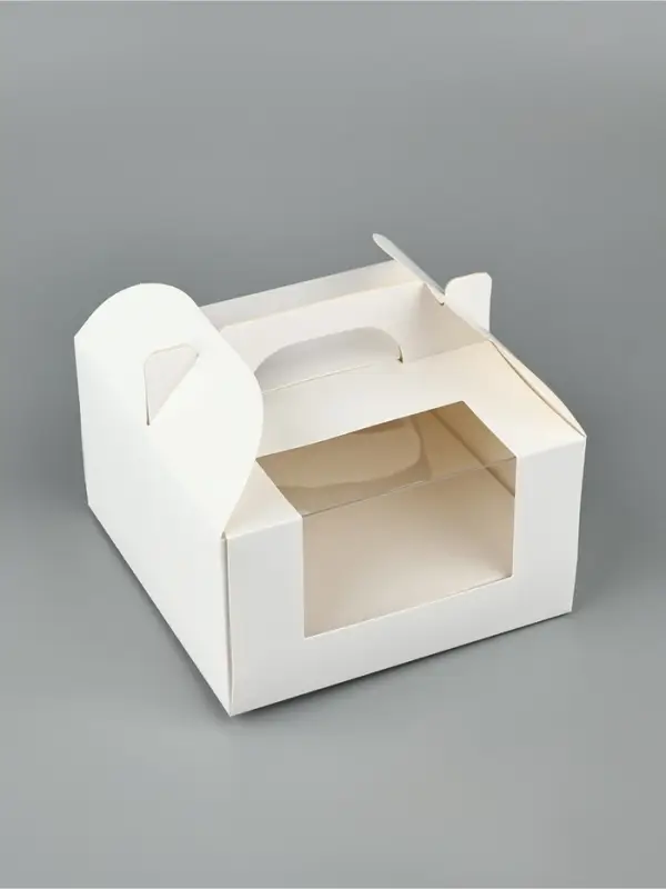 Упаковка для кондитерских изделий, под бенто - торт &laquo;Белая&raquo;, 14&times;14&times;8 см