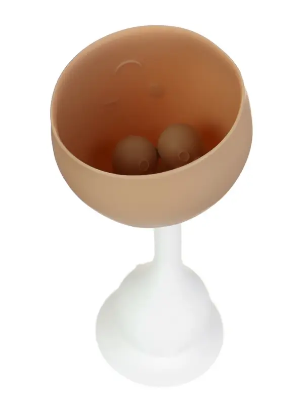 Прорезыватель силиконовый для зубов с погремушкой 3 в 1 M&B &laquo;Зайка&raquo;, бежевый