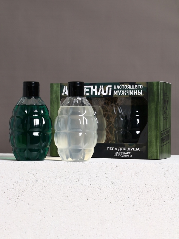 Подарочный набор &laquo;Арсенал настоящего мужчины&raquo;, гель для душа 300 мл и шампунь для волос 300 мл, HARD LINE