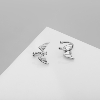 Серьги &laquo;Каффы&raquo; летучая мышь, цвет серебро