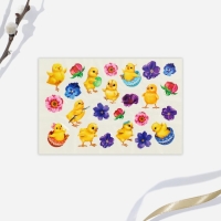 Переводные картинки для украшения яиц &laquo;Цыплята и цветы&raquo; на пасху, 15 х 10 см.