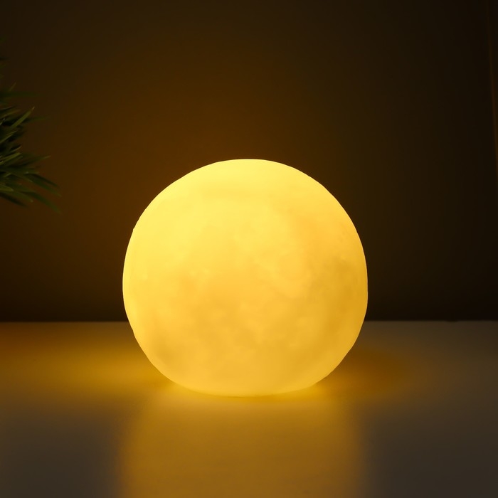 Ночник пластик "Луна белая маленькая" от бат 3LR44 в компл 7,5х7,5х7 см RISALUX