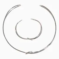 Набор 2 предмета: чокер, браслет &laquo;Обруч&raquo; узел, цвет серебро