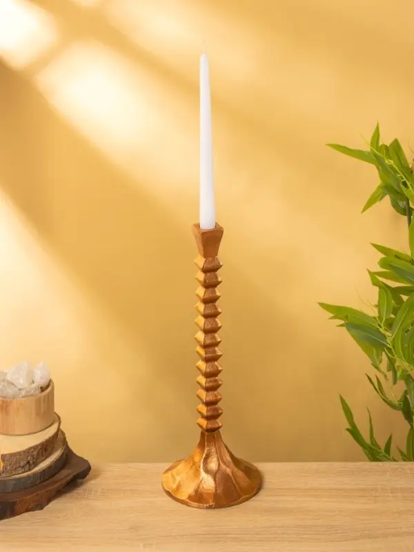 Подсвечник "Спираль" алюминий 14х14х38 см