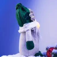 Фигура текстиль &laquo;Гном лосяш в зелёном&raquo; 33&times;12&times;18 см, 1 LED, от батареек AG13&times;3, свечение тёплое белое