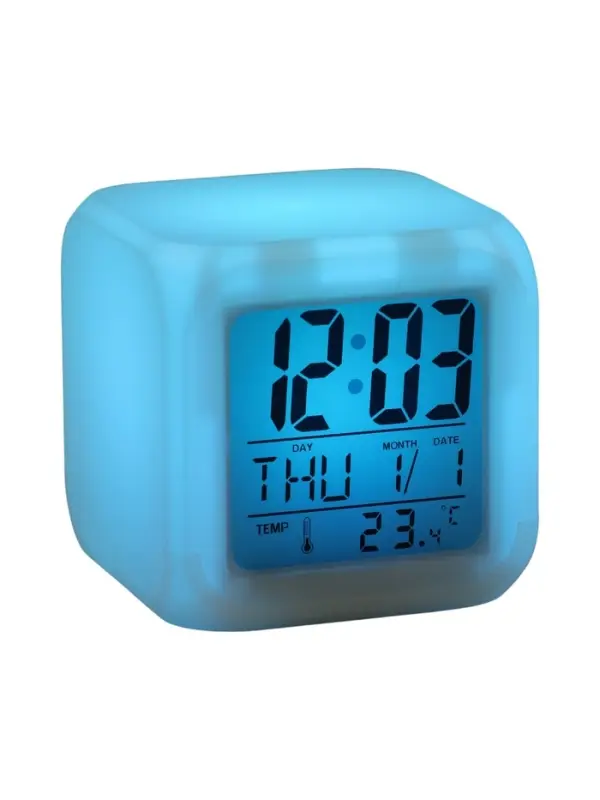 Часы - будильник LB-03, дата, температура, белый