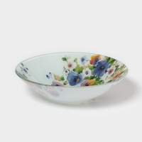 Столовый сервиз Доляна &laquo;Букет незабудок&raquo;, 19 предметов: салатник 1 шт, тарелка десертная 6 шт, тарелка обеденная 6 шт, тарелка суповая 6 шт, стекло, рисунок