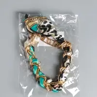 Брелок на 2 карабинах "Платок и цепочка" голубой 20х10х1,7 см