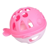 Прорезыватель силиконовый для зубов с погремушкой Крошка Я &laquo;Рыбка&raquo;, в кейсе, розовый