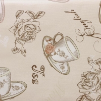 Клеёнка на стол Доляна &laquo;Чай&raquo;, на тканевой основе, рулон 20 метров, ширина 137 см, общая толщина 0,22 мм, цвет бежевый