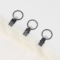 Кольцо для карниза, с зажимом, d = 22/26 мм, 20 шт, цвет чёрный Кольцо для карниза, с зажимом, d = 22/26 мм, 20 шт, цвет чёрный